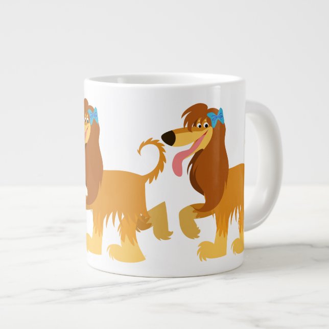 Caneca De Café Grande Cartoon Afegão Hound Jumbo Mug (Frente Esquerda)