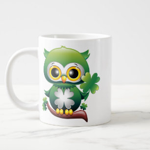 Caneca De Café Grande Cartoon Americano Fofo de Coruja Bebê no Dia de Sã