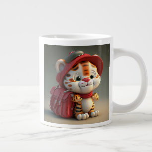 Caneca De Café Grande Cartoon Baby Tiger