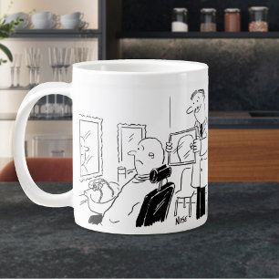 Caneca De Café Grande Cartoon Barber ou Hairdresser. Barbershop