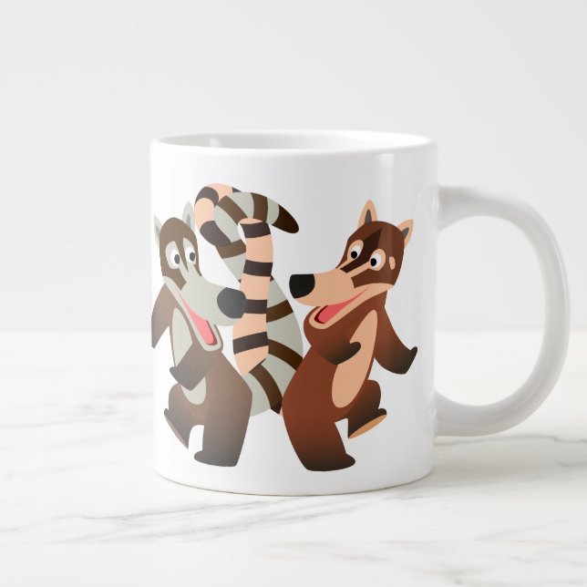 Caneca De Café Grande Cartoon de Dança Cóta Coatimundis (Direita)
