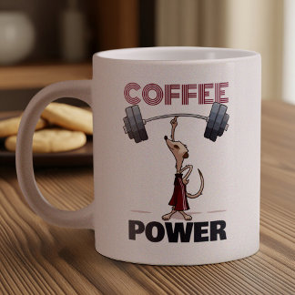 Caneca De Café Grande Cartoon de levantamento de potência do café com Me