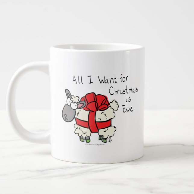 Caneca De Café Grande Cartoon de Natal Engraçado Feriado (Esquerda)
