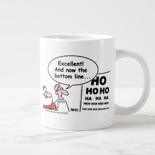Caneca De Café Grande Cartoon de Papais noeis de Natal curiosos