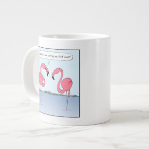 Caneca De Café Grande Cartoon Flamingos Rosa Engraçado Novidade Humor