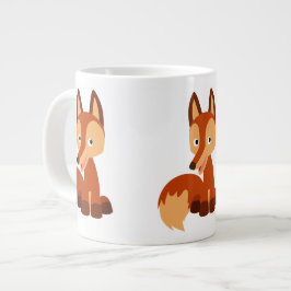 Caneca De Café Grande Cartoon Fox Jumbo Mug