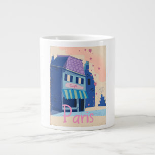 Caneca De Café Grande Cartoon vintage da rua Paris