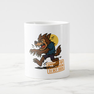 Caneca De Café Grande Cartoon Werewolf - Aprovado pelo Halloween