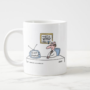 Caneca De Café Grande Cartum de cirurgiões plásticos ou cosméticos