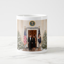 Caneca De Café Grande Casa Branca de Natal de Donald & Melania Trump
