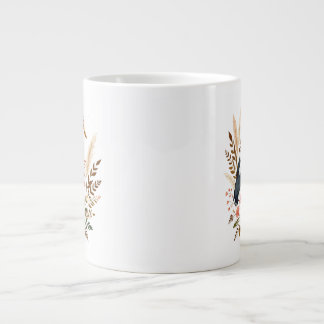 Caneca De Café Grande casa de campo floral cottagecore storkbill