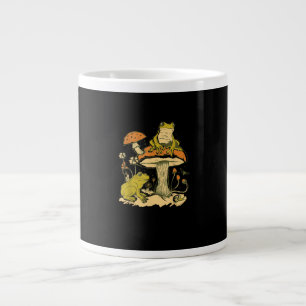 Caneca De Café Grande Casa de Cogumelo de Rã Estética Cottagecore Goblin