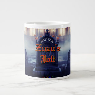 Caneca De Café Grande Casa de Halloween com Frankie, Azul Escuro