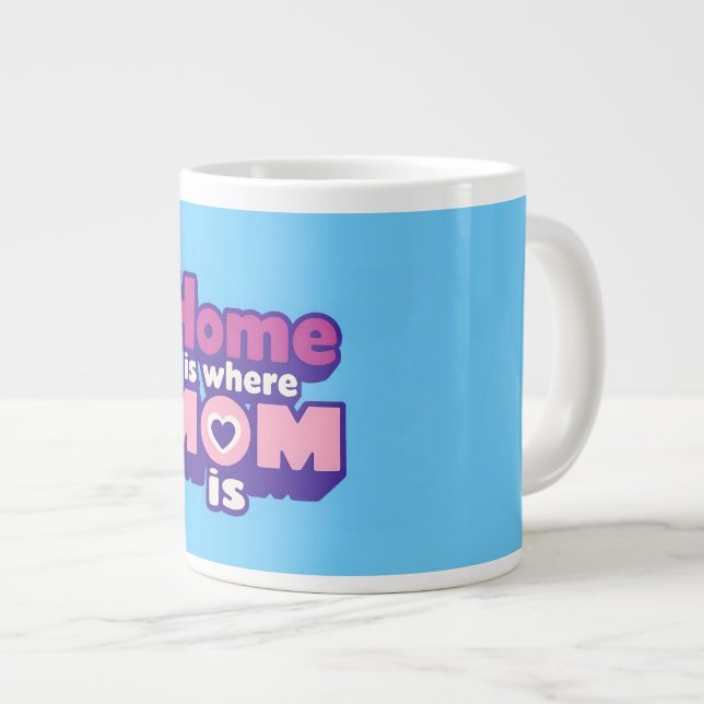 Caneca De Café Grande "Casa é onde a mãe está" Mug: (Frente Esquerda)