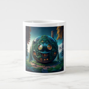 Caneca De Café Grande Casa Emoji Feliz