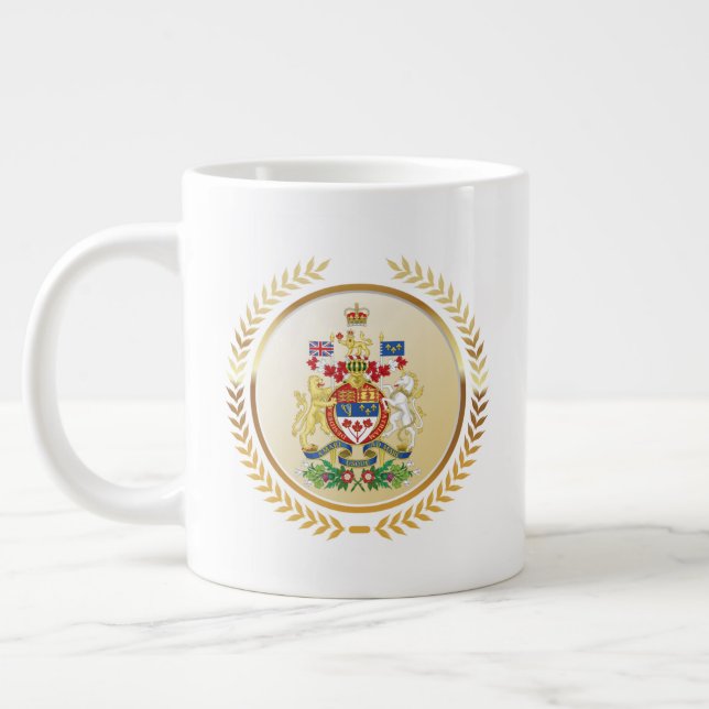Caneca De Café Grande Casaco de armas do Canadá (Esquerda)