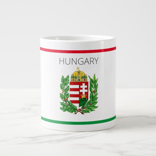 Caneca De Café Grande Casaco de armas Hungria presentes em Budapeste (Frente)