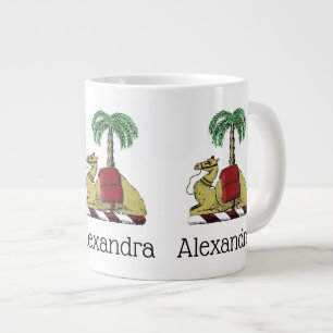 Caneca De Café Grande Casaco de Braços Heráldico da Árvore Palm Palm