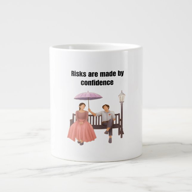 Caneca De Café Grande Casal romântico amando mama (Frente)