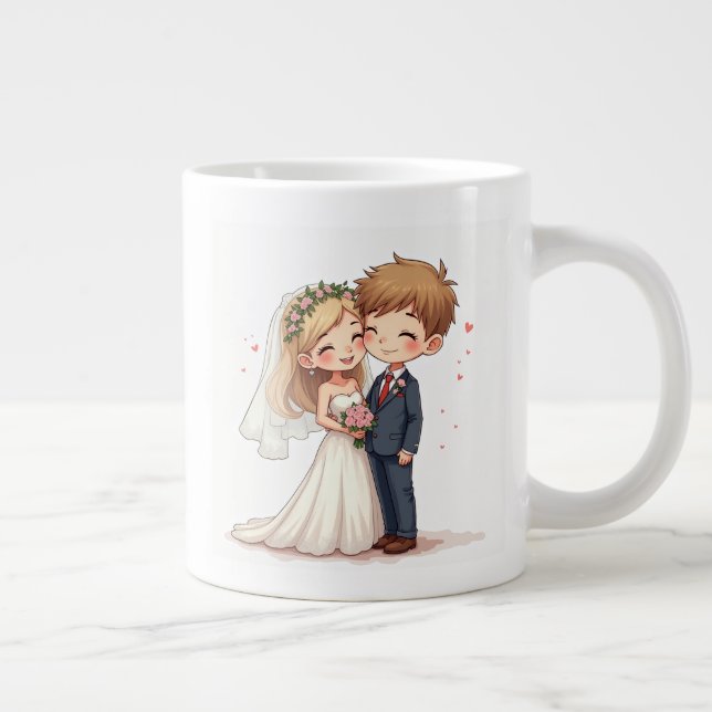 Caneca De Café Grande Casamento com Mugs do Aniversário (Direita)