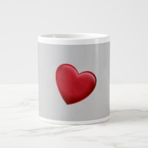 Caneca De Café Grande Casamento de Trendy Love da Cinza Vermelha do Cora