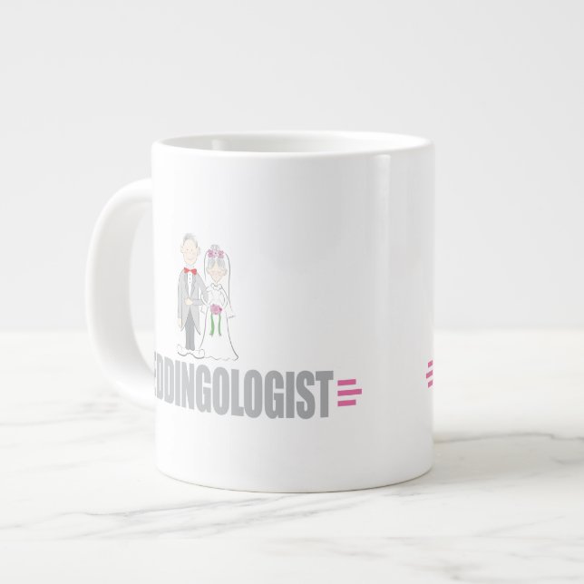 Caneca De Café Grande Casamento Engraçado (Frente Esquerda)