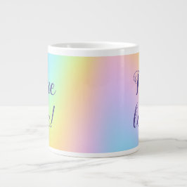 Caneca De Café Grande Casamento magnífico do Pastel Rainbow