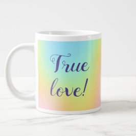 Caneca De Café Grande Casamento magnífico do Pastel Rainbow