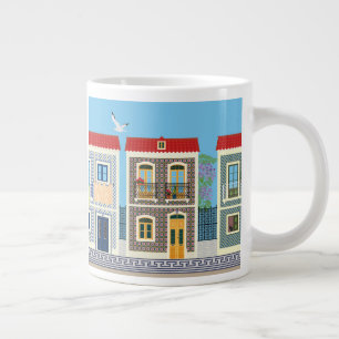 Caneca De Café Grande Casas bonitas em português com azulejos ou azulejo