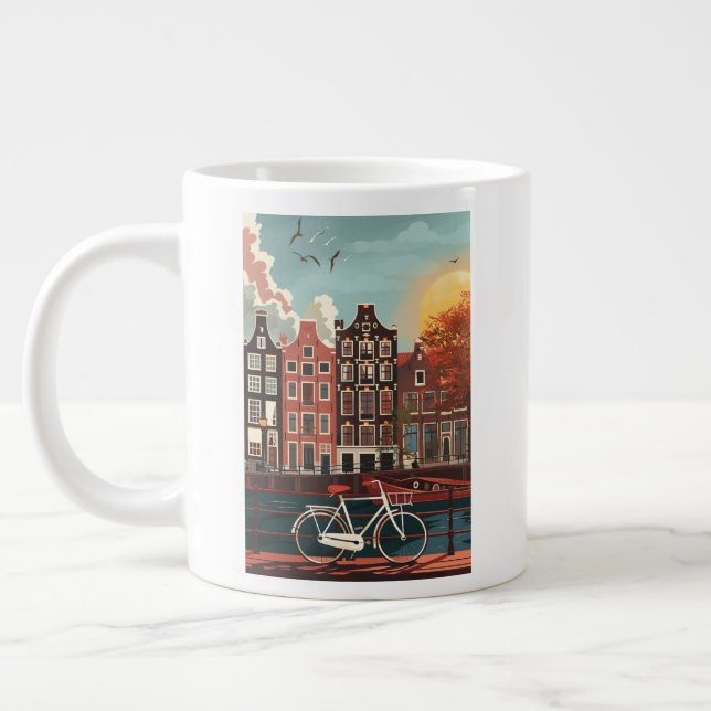 Caneca De Café Grande Casas do Canal de Amsterdã (Esquerda)