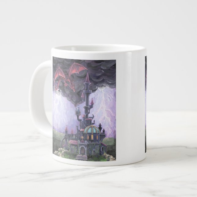 Caneca De Café Grande Castelo Dragon (Frente Esquerda)