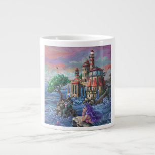 Caneca De Café Grande Castelo Mermaid