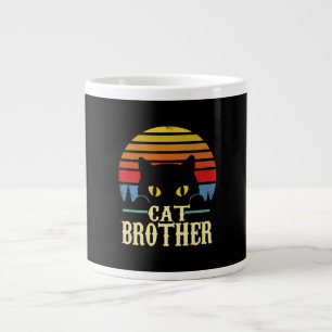 Caneca De Café Grande Cat Brother Vintage Estilo Oitenta Retro T-shirt