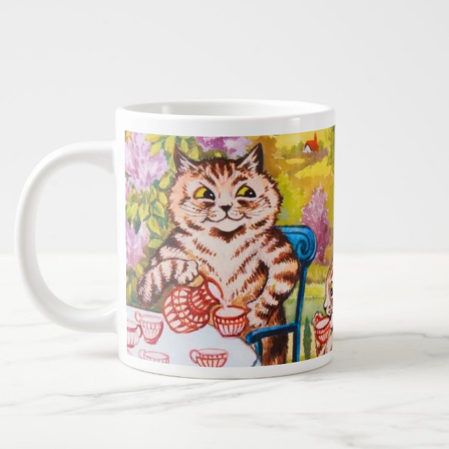 Caneca De Café Grande Cat Garden Party (Esquerda)