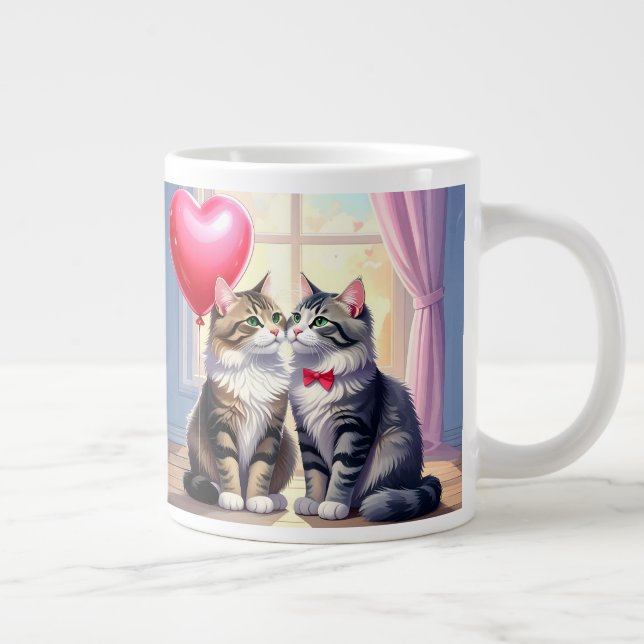 Caneca De Café Grande Cat Love (Direita)