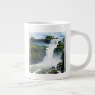 Caneca De Café Grande Cataratas do Iguaçu Rodeadas por Selva