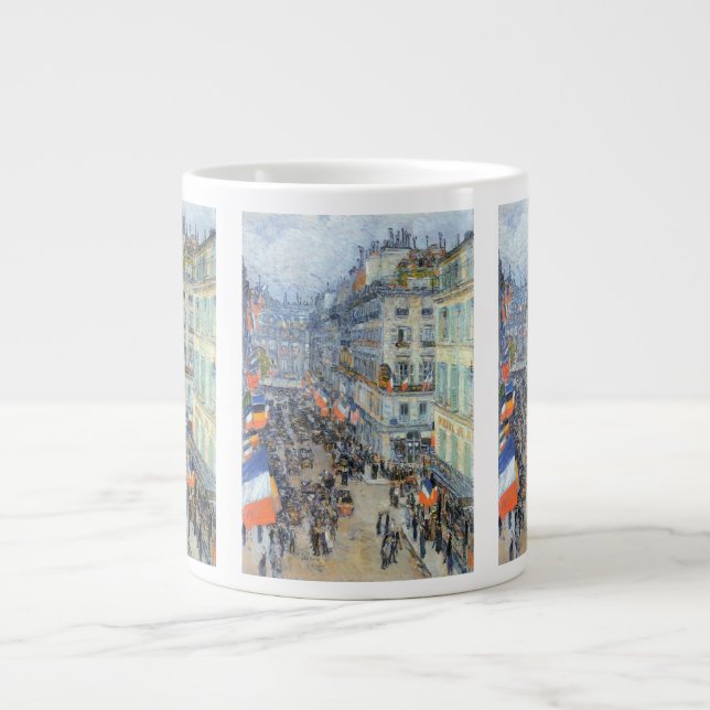 Caneca De Café Grande Catorze de Julho, Rue Daunou de Childe Hassam (Frente)