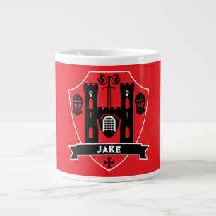 Caneca De Café Grande Cavaleiro Dragão Inglês Medieval
