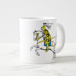Caneca De Café Grande Cavaleiro na Armadura Amarela