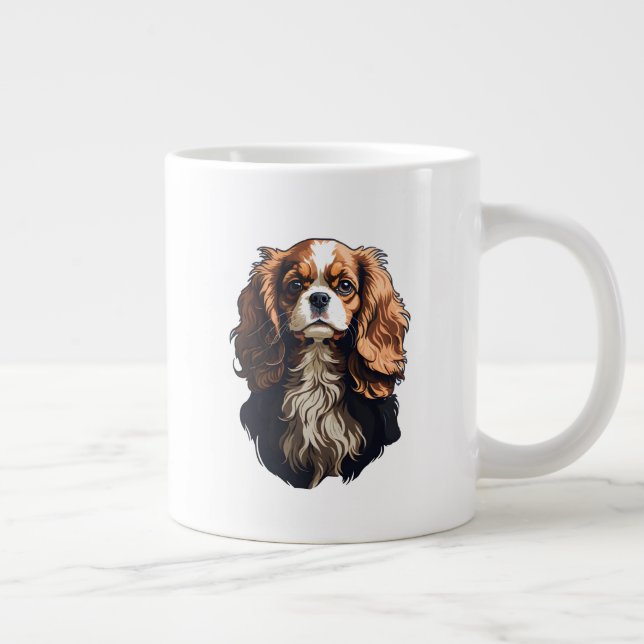 Caneca De Café Grande Cavalier King Charles Spaniel cão (Direita)
