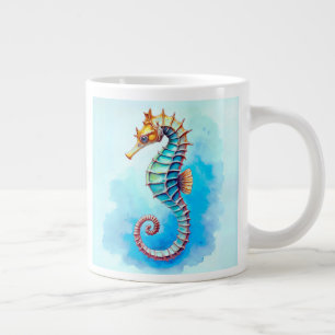Caneca De Café Grande Cavalo-da-água em Turquesa