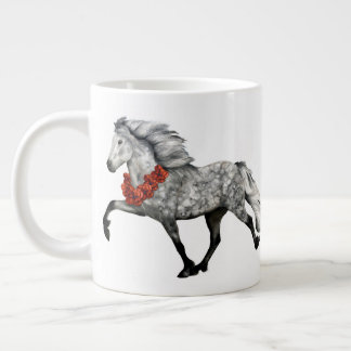 Caneca De Café Grande Cavalo Islandês de Natal