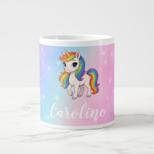 Caneca De Café Grande Cavalo mágico colorido unicórnio 