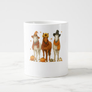 Caneca De Café Grande Cavalo Outono Cavalo Western Outono com Folhas