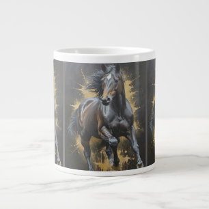 Caneca De Café Grande cavalo preto descolado