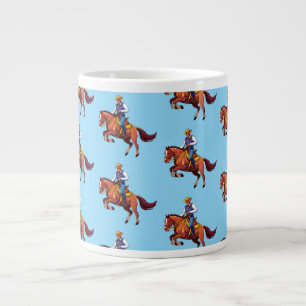 Caneca De Café Grande Cavalo se sacudindo com o homem