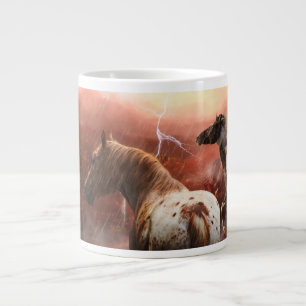 CANECA DE CAFÉ GRANDE CAVALOS SELVAGENS TEMPORAL NO DESERTO