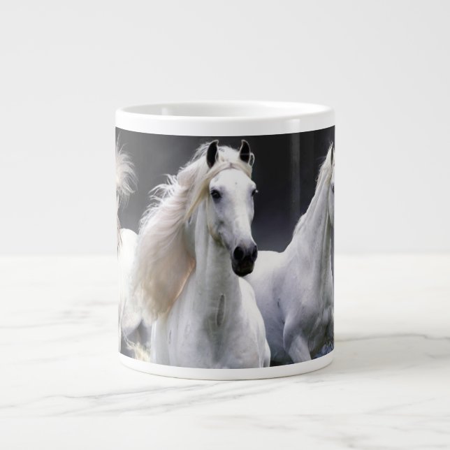 Caneca De Café Grande Cavalos travesseiros decorativos (Frente)