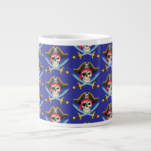 Caneca De Café Grande Caveira e sabres