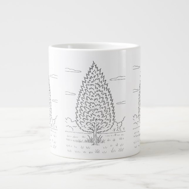 Caneca De Café Grande Cedar Vermelho Oriental - Juniperus virginiana - N (Frente)